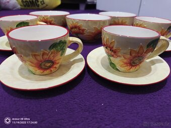 Sada hrníčků s podšálky - slunečnice - 2