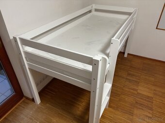 Vysoká postel masiv buk bílá 200x90 - 2