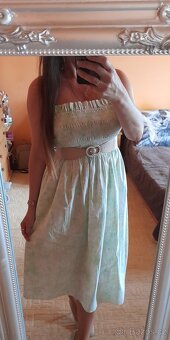 H&M bavlněné midi šaty bez ramínek - 2