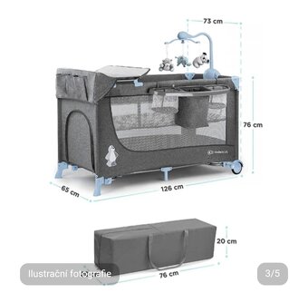 Cestovní postýlka Kinderkraft joy Blue s příslušenstvím - 2