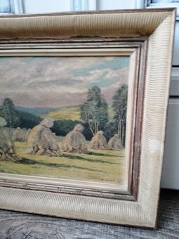 OBRAZ ORIGINÁL „SNOPY NA POLI“ AUTOR E. HORÁK 1951 - 2