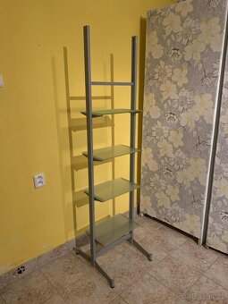 Kovový regál se skleněnými policemi – 175 cm, Olomouc - 2