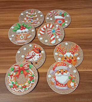 Vánoční podtácky třpytivé - 2