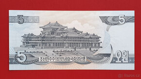 Bankovka SEVERNÍ KOREA 5 Won rok 1998 NOVÁ UNC - 2