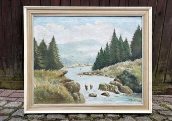 OLEJ NA PLÁTNĚ - HORSKÁ ŘEKA 1957 - 2
