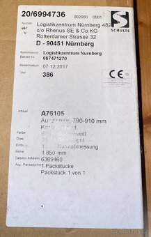 Dveře do sprchového koutu 1850mm x (790-910 mm / dle potřeby - 2