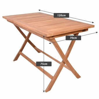 DIVERO jídelní stůl, ošetřený masivní teak, 120 x 70 c - 2
