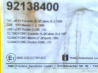 brzdové kotouče,Ssang Yong,2.9d,88kW,NOVÉ,zn.Textar,Germany - 2