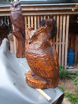 Dřevěná socha - sova - 2