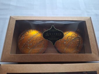 Zlaté a červené vánoční baňky VITBIS 4ks - 2