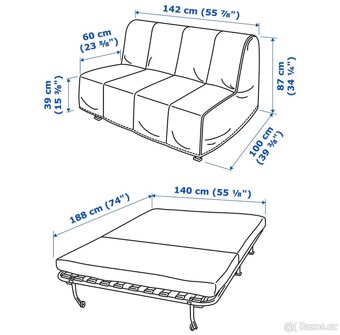 rozkládací pohovka IKEA LYCKSELE LÖVÅS - 2