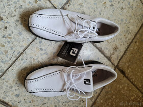 Nové golfové kožené boty bílé, vel.37. waterproof - 2