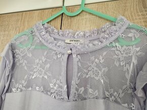 Lila tričko/halenka krajkou a 3/4 rukávy Orsay - 2