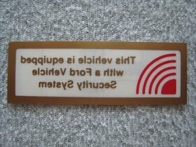 Nová varovná samolepka na sklo k alarmu Ford Security System - 2