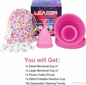 Sada menstruačních kalíšků (vel.S a L) s příslušenstvím NOVÉ - 2