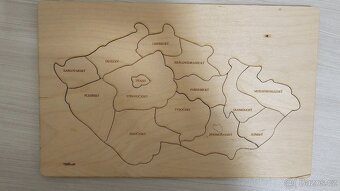 Puzzle - mapa ČR - dřevěné a papírové - 2