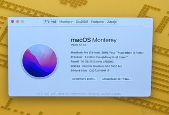 MacBook Pro 2016/16GB RAM/Intel i7/512GB SSD/Záruka - 2