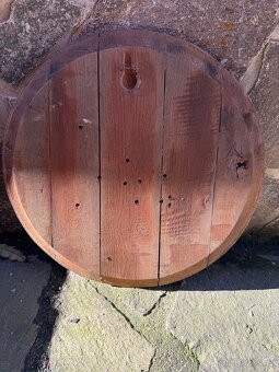 Velký starožitný dřevěný terč - s malbou - 2