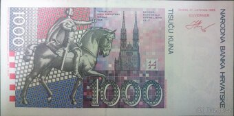 Bankovky 5 - 1000 kun a 1 - 50 000 dinárů Chorvatsko - 2