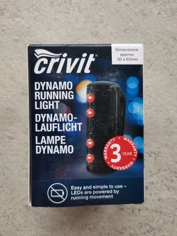 CRIVIT běžecké světlo (dynamo) se 4 LED diodami BEZBATERIOVÉ - 2