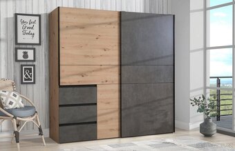 Šatní skřín Winny 2 barvy 170cm Nové - 2