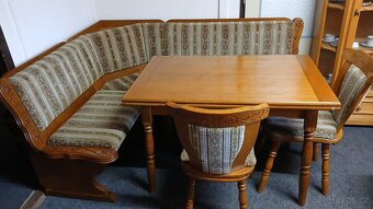 Masivní rustikální rohová lavice+2xžidle+rozkl.stůl - 2