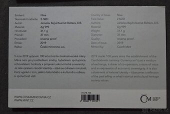 Stříbrná mince Český lev 2019 číslovaná, reverse proof - 2