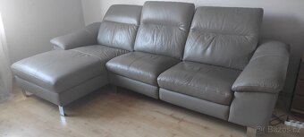 Rohová kožená sedací souprava - 2