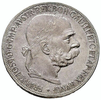 Stříbrná mince r. 1900 František Josef I. - 2