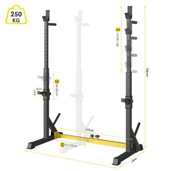 Multifunkční stojan na dřepy, benchpress, bradla - 2