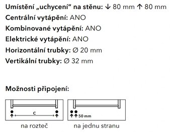 Prodám nový žebříkový radiátor v bílé barvě. - 2