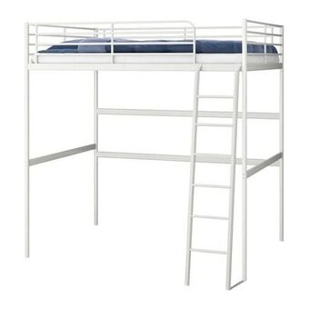 Kovová vyvýšená patrová postel IKEA pro matraci 140x200 - 2