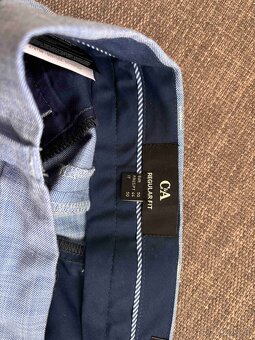 Pánské kalhoty společenské světle modré - 2