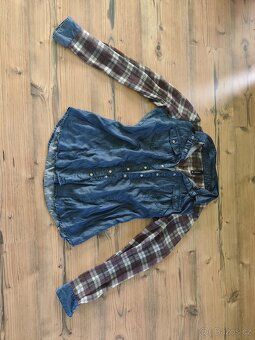 Košile průhledné rukávy střed džínový S 3 - 2