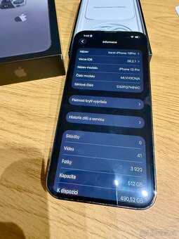 Apple iPhone 13 Pro 512GB Graphite, nová orig. baterie - 2