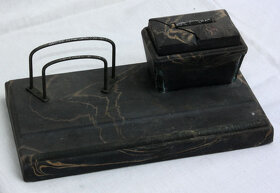 Kalamář, leštěný kámen + kov, odhad rok 1920 - 2