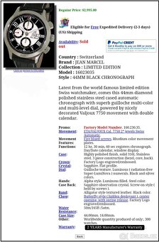 Jean Marcel, Semper Chronograph, originál hodinky - 2