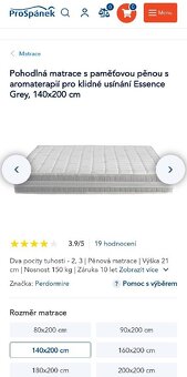 Kvalitní pohodlná matrace s paměťovou pěnou - 2