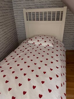 Bílá postel 90x200 cm včetně matrace a roštu - 2