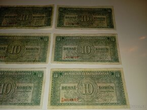 BANKOVKY 10 KČS, 1945, VŠECHNY NEPERFOROVANÉ - 2