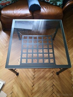 Ikea konferenční stůl černý kov 68x68, v 48 - 2