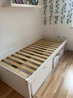 Postel 90x200 masiv-bílý lak - 2