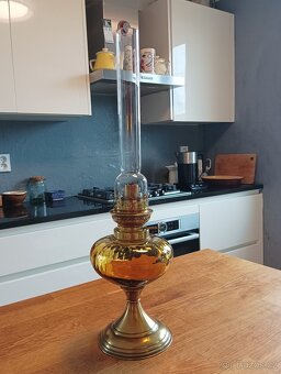 STAROŽITNÁ ART DECO PETROLEJOVÁ LAMPA GAUDARD, 20.–30. LÉTA - 2