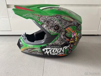 Dětská helma na motorku Mejia Cross světle zelená lesklá S - 2
