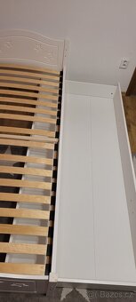 Dětská  bila postel s hvězdičkama s šuplíkem - 2