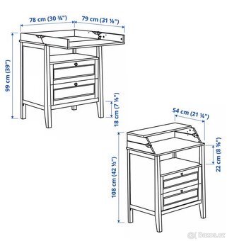Přebalovací stůl/komoda, bílá SUNDVIK - 2