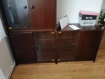 4x skříňka, dřevo/sklo - 2