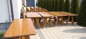 Prodám zahradní krásné masivní dřevěné sezení - 2