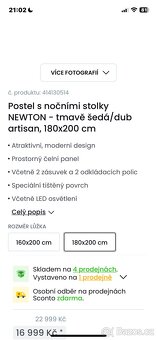 Prodám manželskou postel - 2