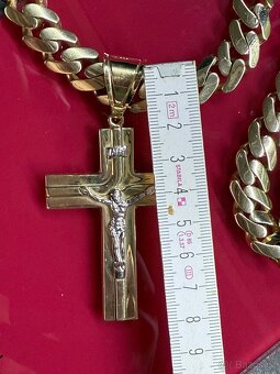 zlatý řeťízek pancer s křížkem 14k - 2